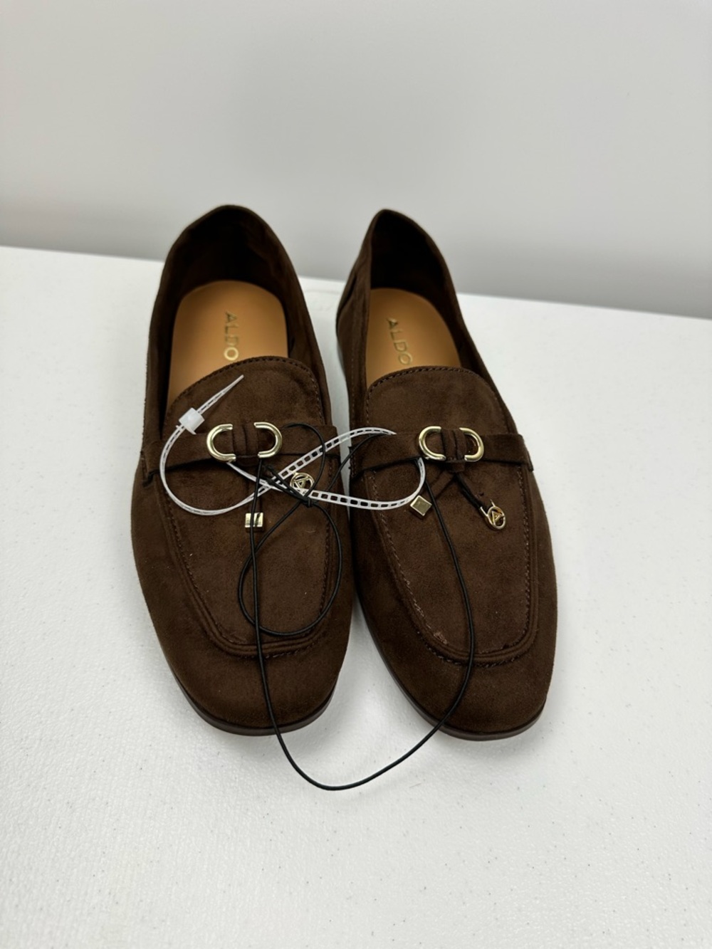 NEW Aldo Women’s 7 M Brown Suede‎ Tassel Loafers YBILIDE Shoe Flats Almond Toe